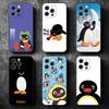 Cartoon P-Pingu Penguin Soft Phone Case for iPhone 16 16E 17 Air 15 Pro Max 14 Plus 13 Mini 11 12 7 Black Cover Back Shell