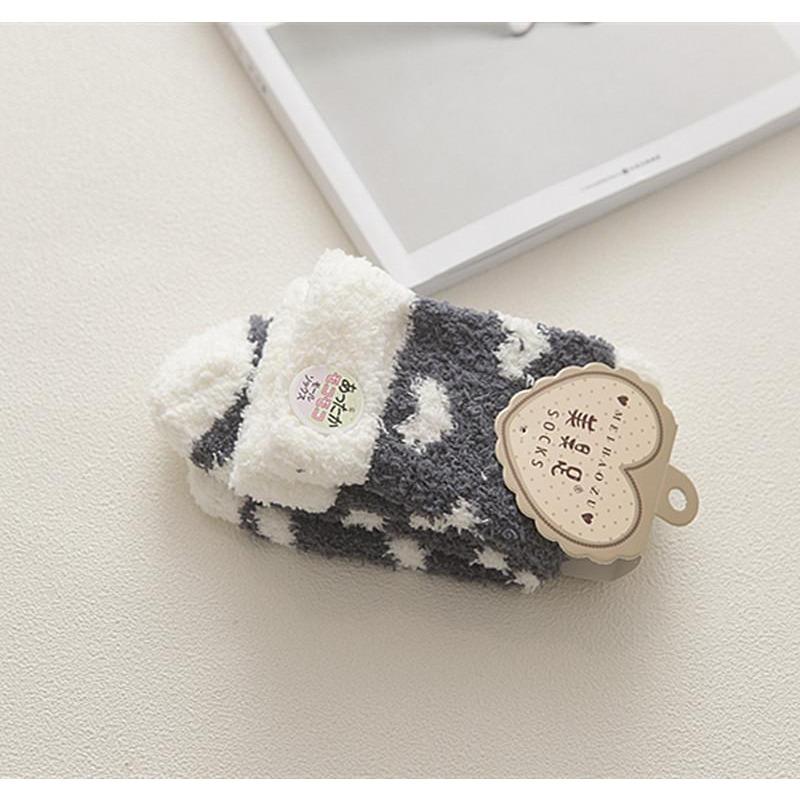 Cartoon Cute Socks Women Autumn Winter Thick Warm Floor Sleeping Socks Coral Velvet Thermal Lolita Kawaii Socks Christmas Gifts