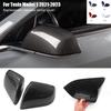 Rearview Mirror Cover for Tesla Model Y 2021-2024 Real Carbon Fiber Side Mirror Shells Add On Frame Replacement Case Protector