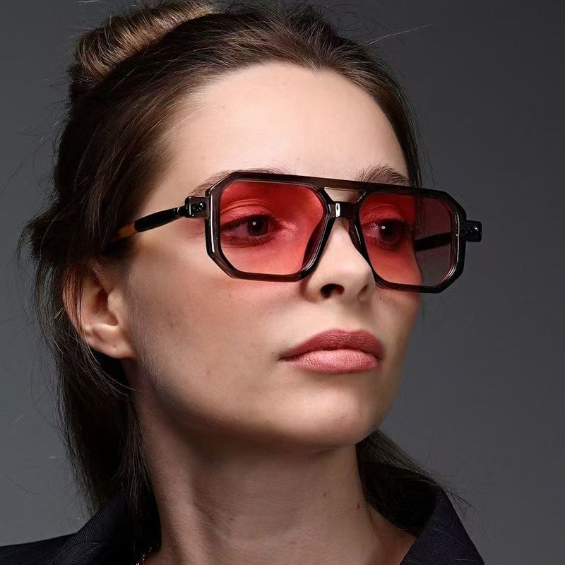 Brand Designer Square Sunglasses Women Men Shades Sun Glasses Female Fashion Rectangle Rivet Glasses