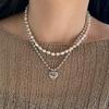 [POPTS] Pastel Baroque Pearl Earth Heart Necklace OTN222517PWW