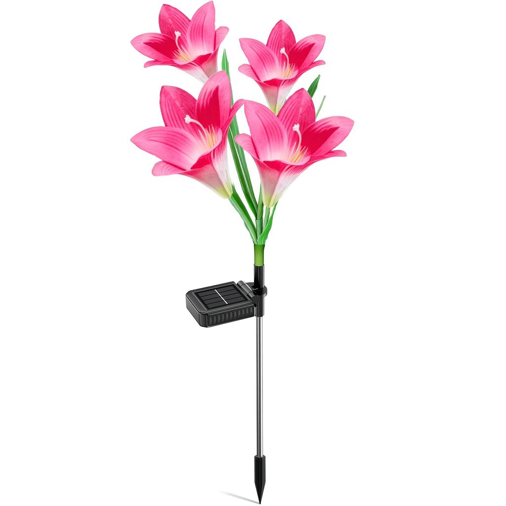 Zonne Tuinverlichting, Zonne Bloemenverlichting Grotere Lelie Lampen, Kleurwisselende LED Zonne Decoratieve Verlichting voor Tuin, Terras, Achtertuin, Bloembed