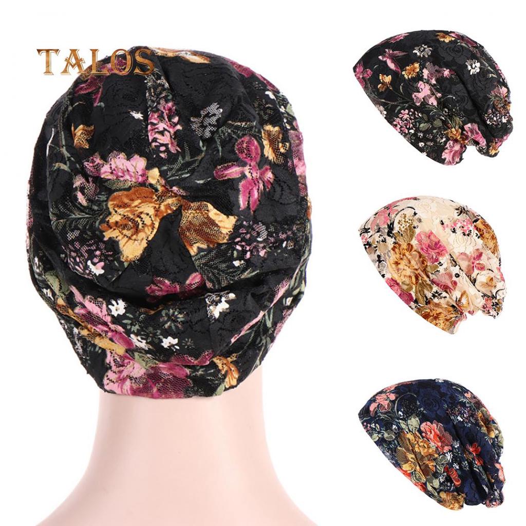 Ethnische Spitze Blume Baggy Beanie Damen Frühling Sommer Atmungsaktive Freizeitmütze Mädchen Hüte