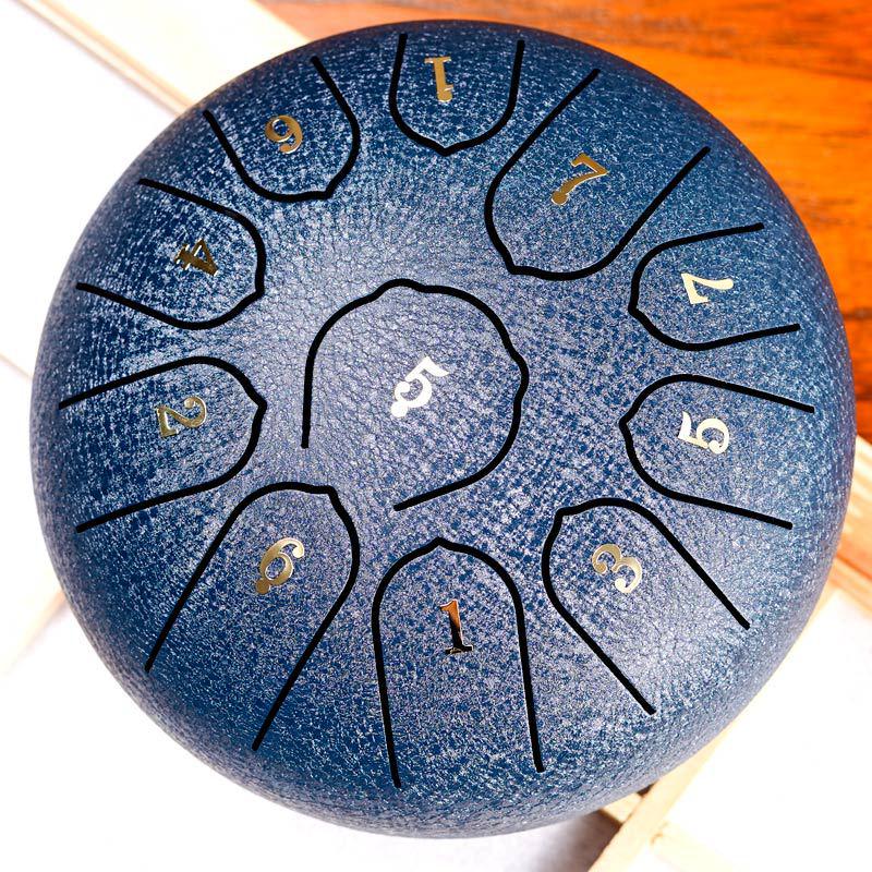 Ethereal Steel Tongue Drum - 6/8/10/12/13/14 Inch Handpan Percussion Instrument.