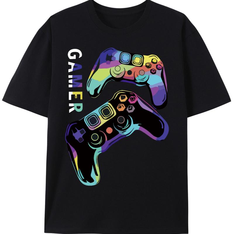3D Printed Gamer Girl Boy T-Shirt For Men GamePad Graphic Tees Casual Oversized Short Sleeve Tops Round Neck Streetwear T Shirts