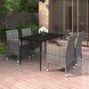 Vidaxl 5-Cz. Conjunto de Muebles de Jardín con Cojines, Ratán PE y Vidrio