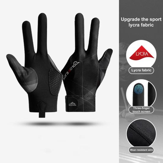 Breathable Billiards Gloves Enhanced Grip Left Right Hand Wear-resistant Anti-slip Stable Pole Billiards Gloves