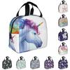 Sac à déjeuner isotherme motif licorne arc-en-ciel pour femme, idéal pour l'école, le travail, les pique-niques