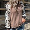 Chandails à manches longues et col rond pour femmes, imprimé léopard décontracté, mode automne hiver