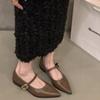 Fashion 2024 Big  New Summer Casual Mary Jane Flats Shoes Women Elegant Pointy Toe Office Lady Comfy Walk Footwear