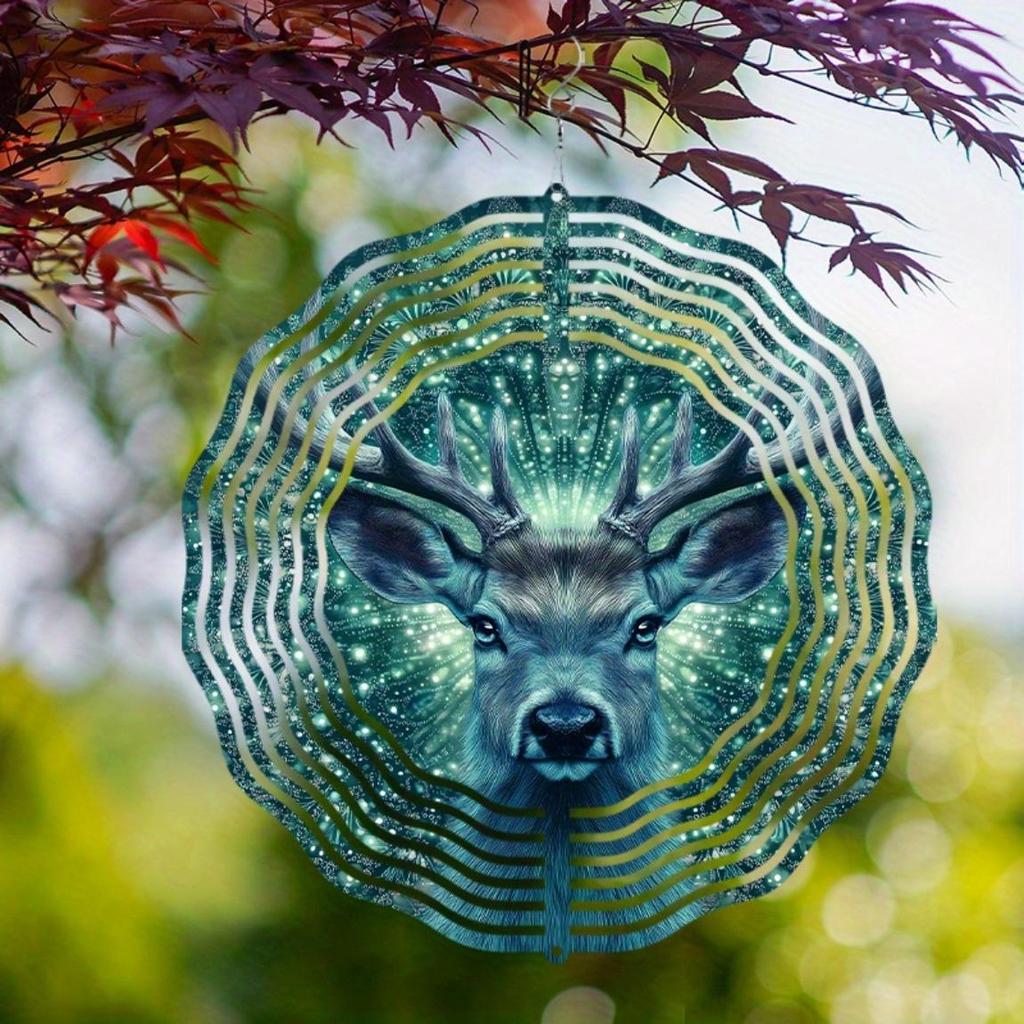 360 Grad Drehendes Metall-Windspiel 25,4 cm für Garten Balkon Dekoration Batteriefrei Künstlerisches Hängendes Windspiel Geschenk für Freunde Familie Alle Jahreszeiten