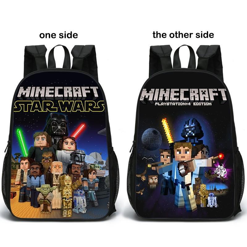 Minecraft Doppelseitiger Rucksack für Kinder Leicht und Atmungsaktiv Schultasche