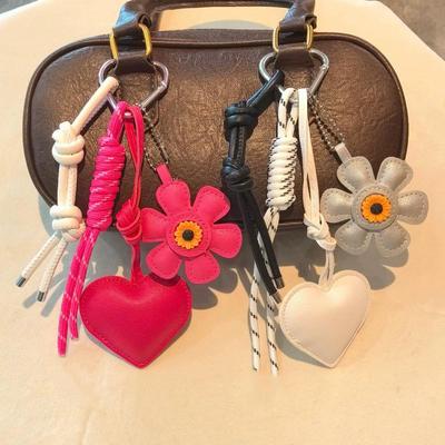 Pandantiv Floare din Piele PU-Pandantiv Elegant din Piele PU 5 Culori Clasice Accesoriu pentru Genți