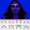 Nightclub Masquerade Ball Neon Fluorescent Face Sticker, Waterproof Music Festival Glowing Tattoo Sticker