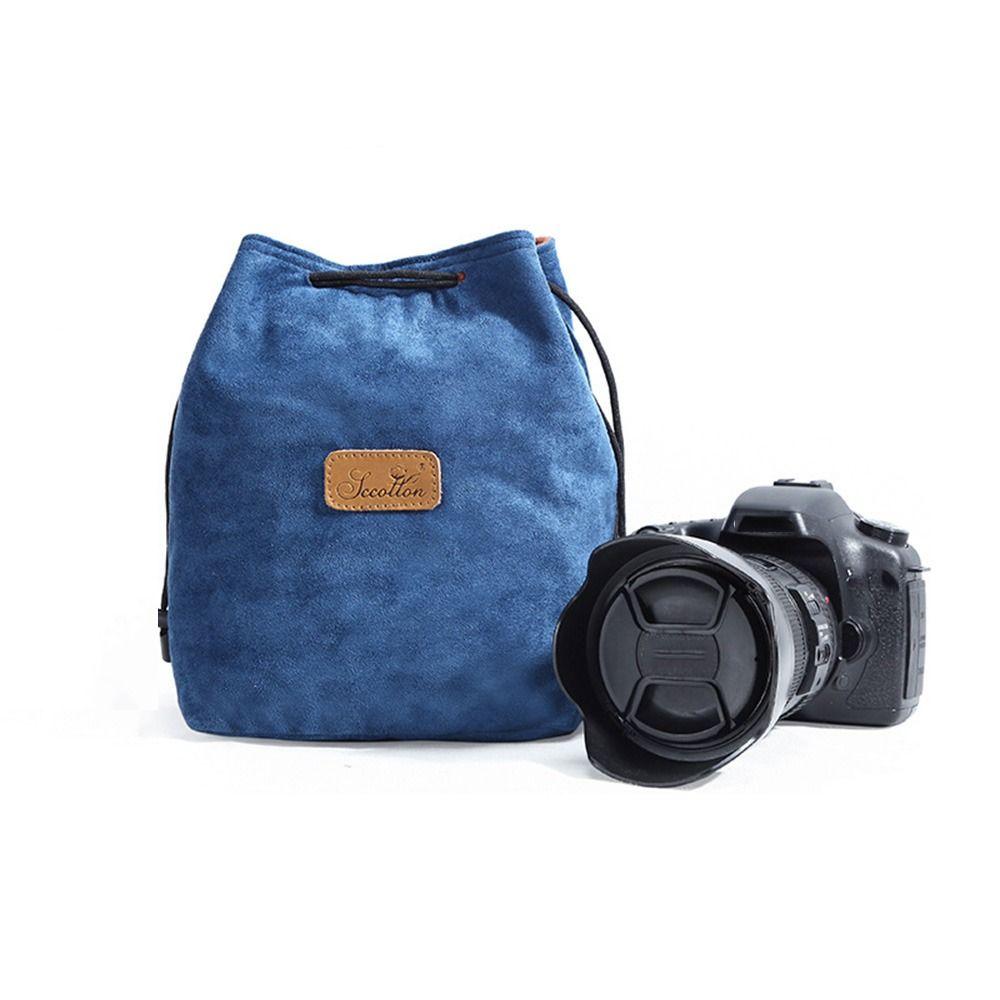 Soft Camera Storage Bag Portable Dustproof Lens Protective Case Waterproof Handbag DSLR Drawstring Bag for Canon/Nikon Camera