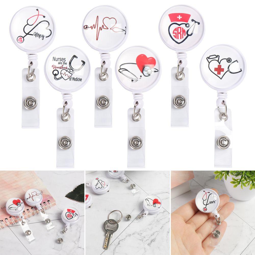 1pc Fashion Retractable Office Supplies Lanyards Key Ring Badge Holder Nurse ID Name Card