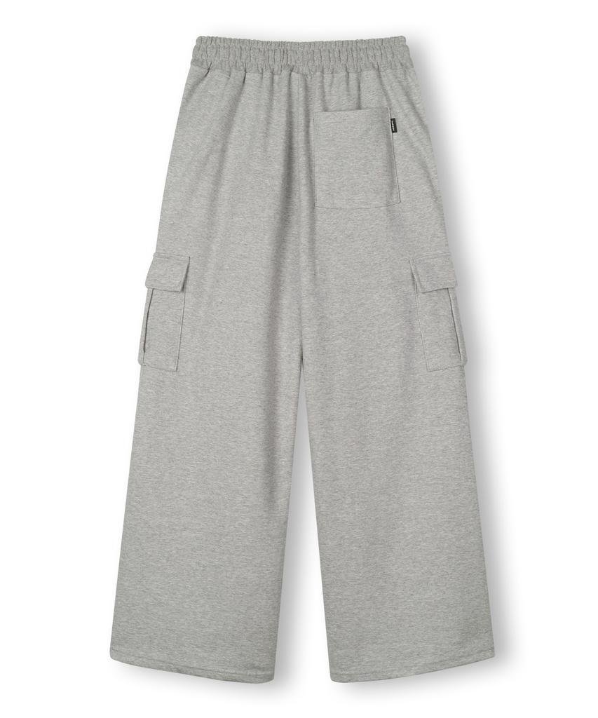 TOPBOY [Non-Fleece Or Fleece-Lined] Comfort Cargo One-Pleat Wide Training Pants Melange