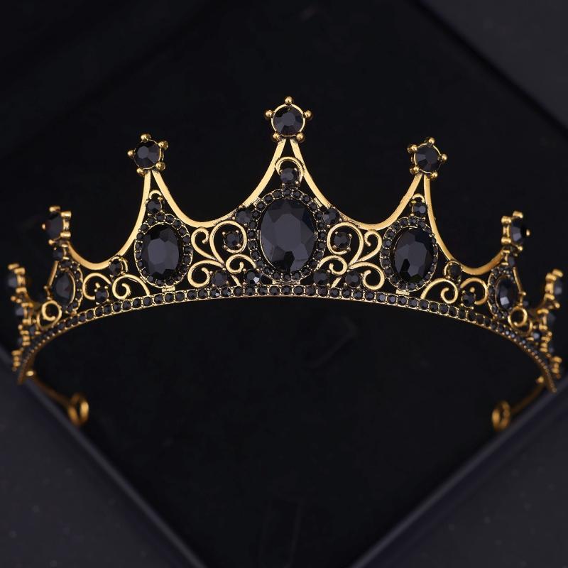 Vintage Baroque Queen Crown and Tiara Crystal Rhinestone Crown Bridal Diadem Hair Jewelry Wedding Hair Accessories Party Tiaras