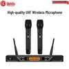 HuiDu HD-801 מיקרופון אלחוטי UHF FM כפול ביד לדיבור מקצועי