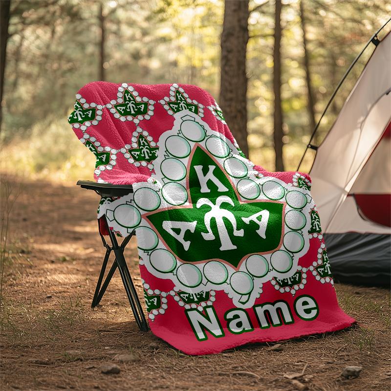Personalized Custom Name Blanket - Alpha Kappa Alpha logo Print Design,Blanket for Sofa,Bed,Travel,Camping - Soft and Warm, Great Gift