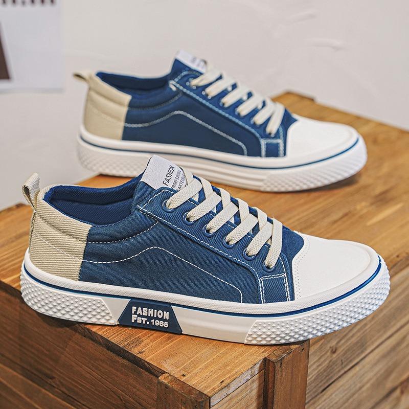 Canvas-Schuhe Herren Frühling Atmungsaktiv Vielseitig Low-Top Board-Schuhe Sportlich Lässig Studenten Stoffschuhe Leicht.