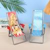 16 Dollhouse Mini Foldable Beach Chair Model Dollhouse Outdoor Casual Reclining Chair Dolls House Furniture Decoration