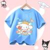 Cinnamoroll Girl Cute Casual Short Sleeve Summer Print T-Shirt a Perfect Gift for Children Aged 4-14 Trendy for Streetwear Look