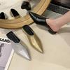 Mode Mode Spitz Zehen Pantoletten Slipper Damen Niedriger Absatz Slingback Sandalen Damen Elegant Kleid Slides Komfort Designer Pumps Damen
