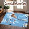 Custom Rug Erling Haaland Pattern Print Name Text Soft Non‑Slip Floor Carpet for Home Indoor Decoration