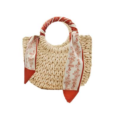 Muzhilun Straw Woven Bag, 2-Way Straw Shoulder Bag, Small, Cute, Popular, Handwoven Basket, Summer Bag, Shoulder or Crossbody, Fashionable, Casual,