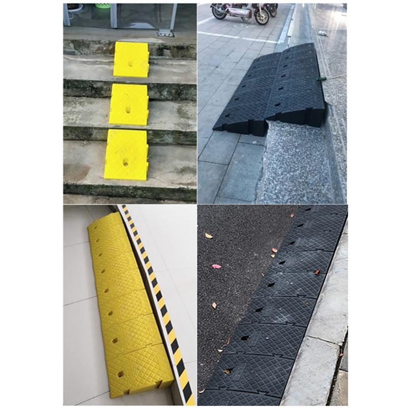 רמפות מדרכה מכוניות PVC רמפת מדרכה לחניה רמפות מדרכה לקרוואן משאית רמפות למחסן חיות מחמד רמפת סף לכיסא גלגלים 25 * 27 * 7 ס"מ