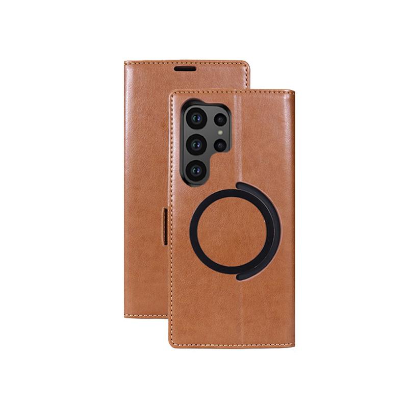 For Samsung S24 Ultra Leather Wallet Phone Bumpers For Galaxy S23 Ultra S22 S21 Plus A54 Card For Magsafe Magnetic Book Stand Flip Cover