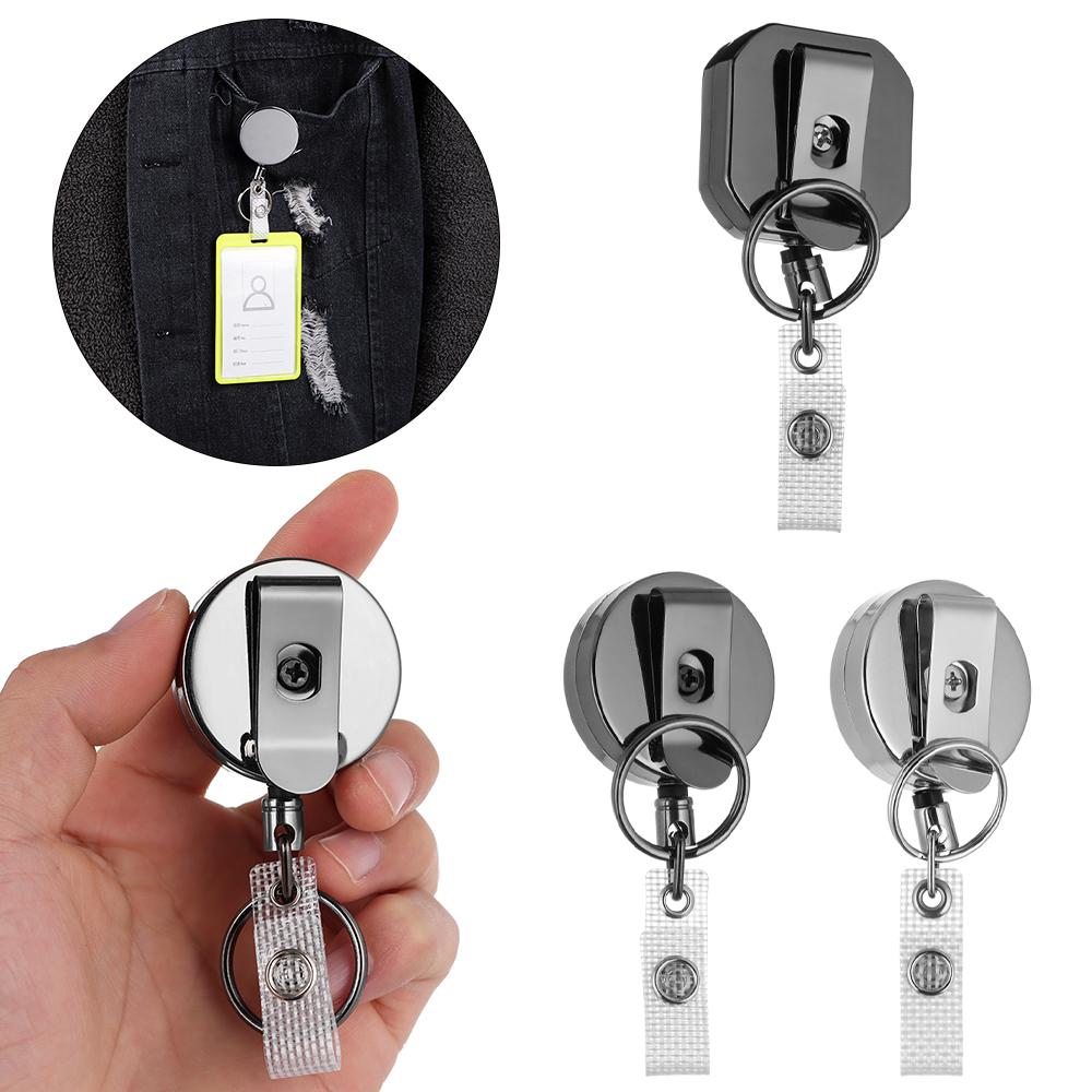 Metal Retractable Anti Lost Lanyard Clip ID Card Badge Holder Badge Reel Clip Retractable Key Chain