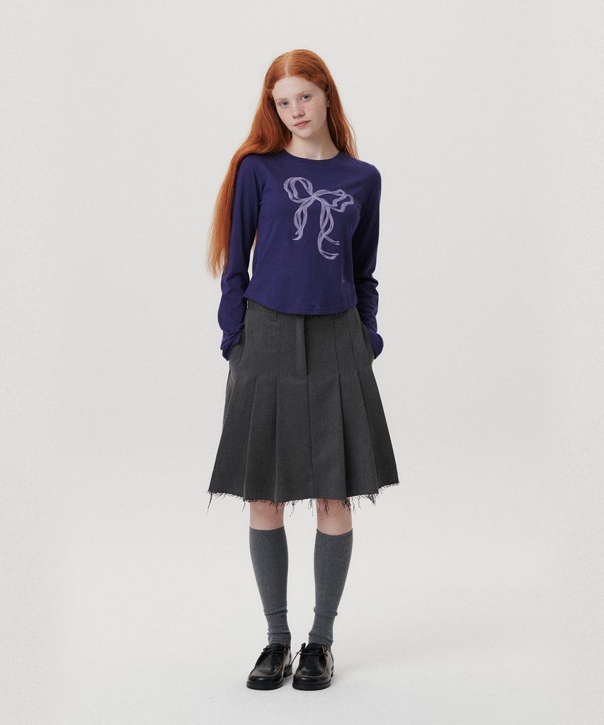 AMES-WORLDWIDE Ribbon Graphic Ls Tee Navy