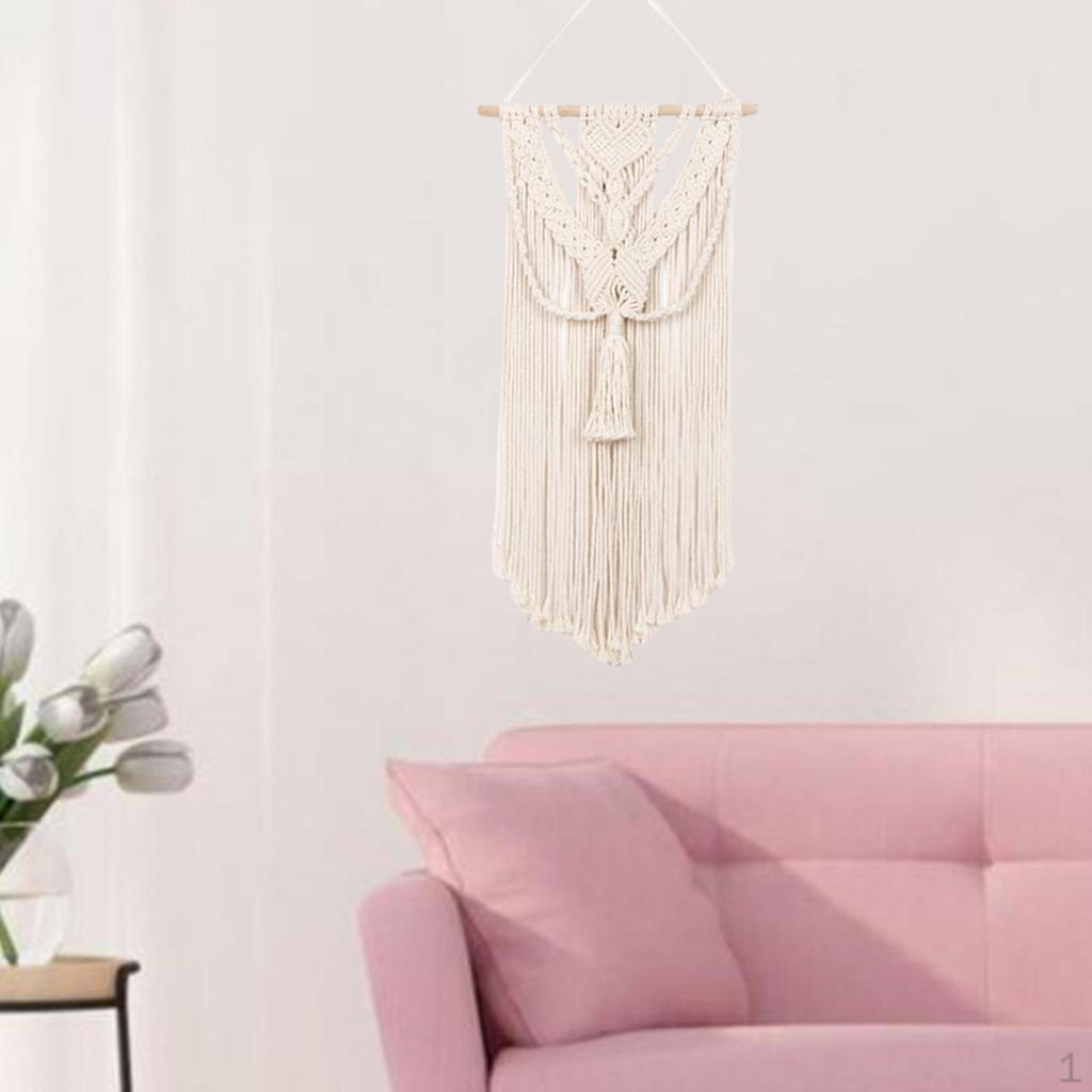 Beige Wall ing Tapestry, Bohemian Macrame Tassel Decoration Woven Tapestry Party Background