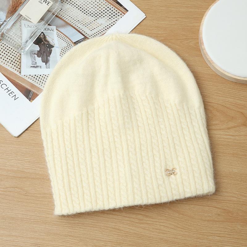 Women's Korean Style Versatile Warm Knitted Hat Thickened Pile Hat Big Head Surround New Hat