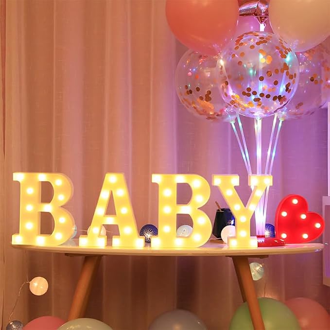 Led Letter Lights: Light‑Up Letters Warm White Alphabet Symbol Lights Battery‑Powered High‑Brightness Pure Lamp for Wedding Birthday Party Event
