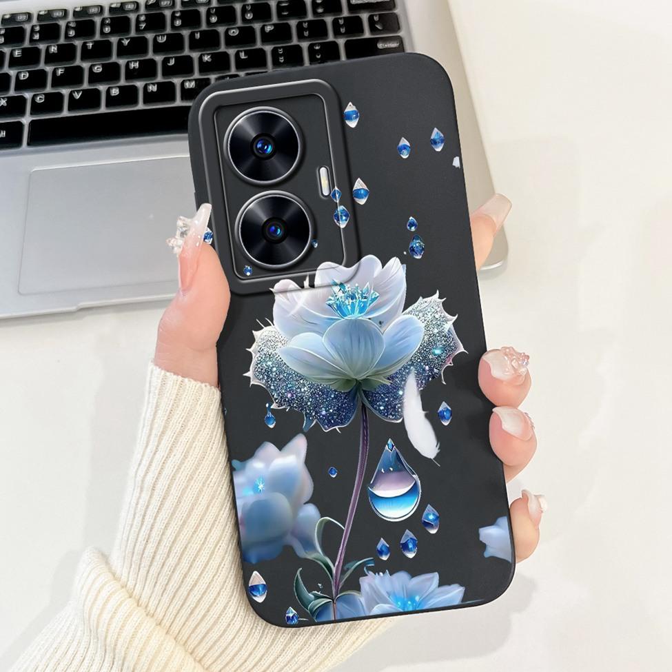 For Realme C55 Case RMX3710 Silicone Cute Cat Fashion Butterfly Flowers Love Painted Cover For Realme Narzo N55 Phone Case Funda