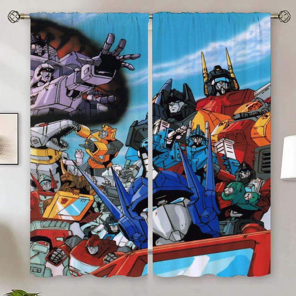 Transformers Cartoon Verduisteringsgordijn voor Slaapkamer Gordijnen voor Woonkamer 2 Stuks Gratis Verzending Blinde Kerstgordijnen Gordijnen