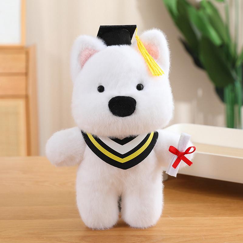 Plüschhund Geschenk für Abschlussfeier Mit Weichem Kurzem Flor Für Schüler und Kinder