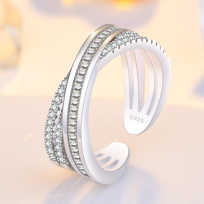 925 Silver Ring Fashion Sparkle AAA Zircon High Quality For Women Rings Wedding Fine Jewelry Accessories Party Gift