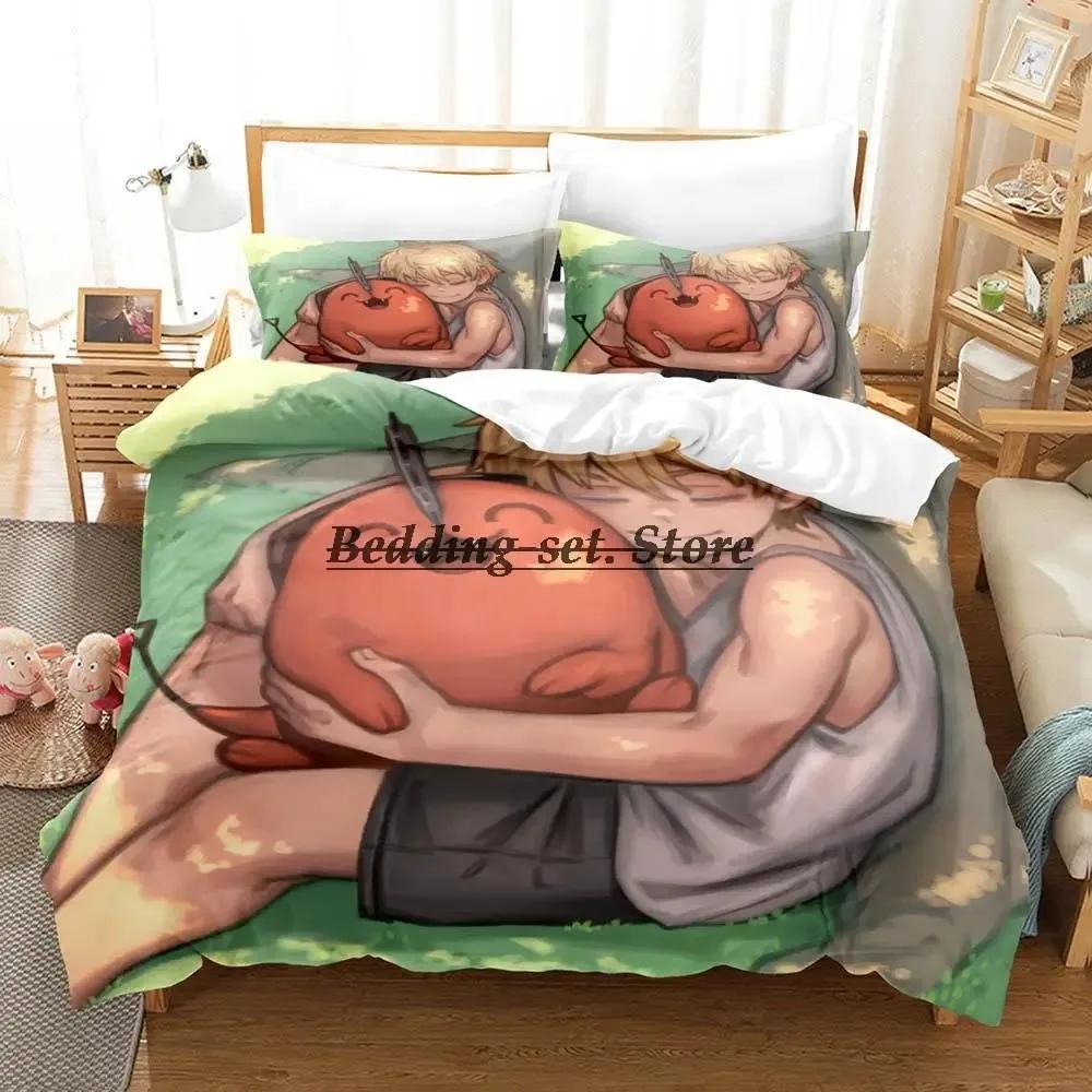 Chainsaw Man Pochita Bedding Set Single Twin Full Queen King Size Bed Set Aldult Kid Bedroom Duvetcover Sets Anime SPY×FAMILY