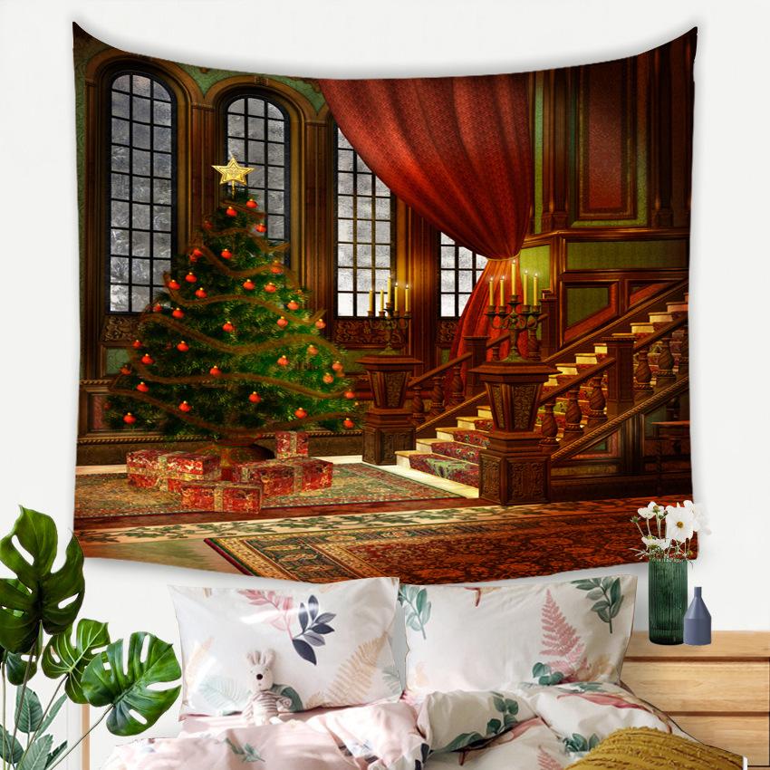Weihnachtsbaum-Dekoration, Wandteppich, Wandbehang, Boho-Hippie-Stoff, großer Wandteppich, ästhetische dekorative Heimdekoration