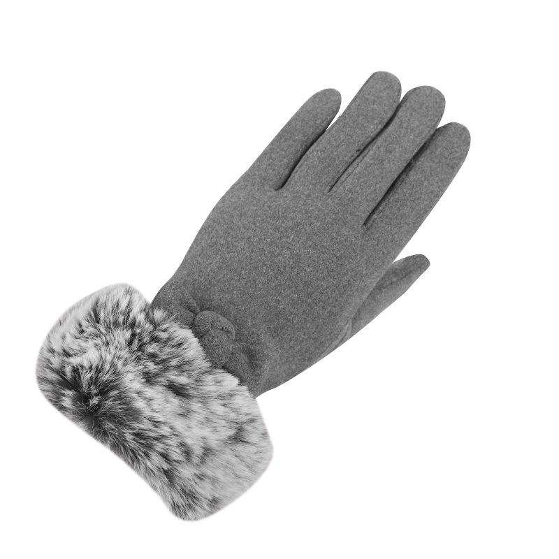 New Fashion Women Gloves Autumn Winter Cute Furry Warm Mitts Full Finger Mittens Women Outdoor Sport Female Gloves Screen