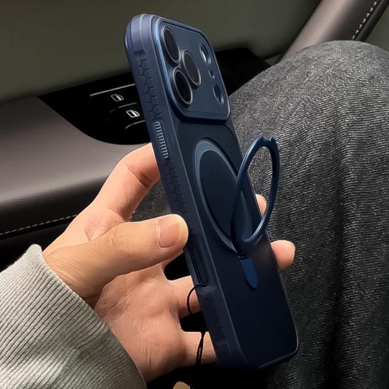 Matte Magnetic For  Wireless Charge Case For For Iphone 17 16 1 14 13 12 11 Pro Max Plus Bracket Stand Holder Clear Cover