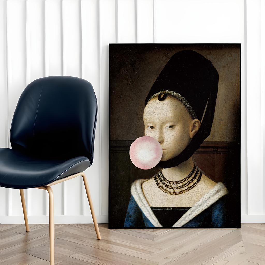 Poster Portrait with a Pop Art Balloon In a Black Frame