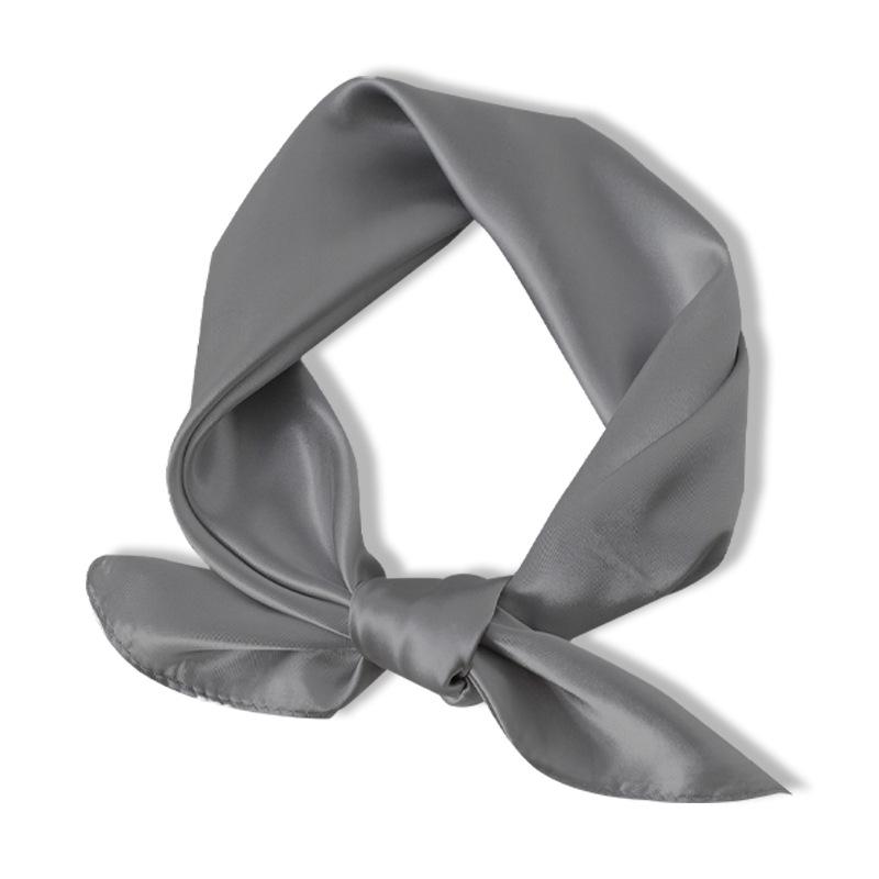Luxury Solid Square Scarf For Women 60cm Satin Neck Hair Tie Band Bag Warp Soft Neckerchief Hijabs Head Female Foulard