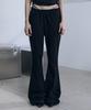 Bunteu Low-Rise String Bootcut Pants (Black)