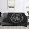 Mjolnir Baum des Lebens Gestrickte Decke Mystisches Wikinger-Symbol Woll-Überwurf Decke Bett Sofa Tragbar Weich Warm Tagesdecke