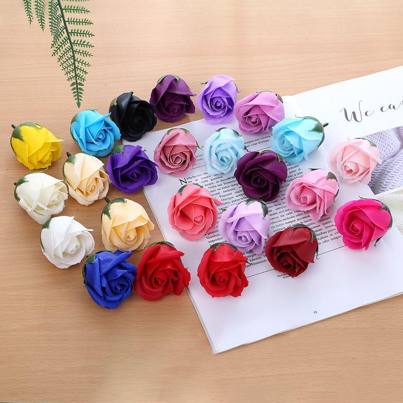 20/40pcs Artificial Roses Fragrant Eternal Flowers Home Room Decora Wedding Wreath Bridal Bouquets Diy Gift Garden Accessories
